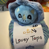DMC Top This Knitting Hat Kit 2016 Triceratops Pattern Inside Pacifier Clip Model