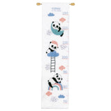 Vervaco counted cross stitch kit# "Panda Bears go to sleep", 18x70cm, DIY Model