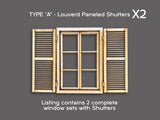 RWD 1/35 European Windows Model Kit  Accessories Qty-2  Louvered Panel Shutters Model