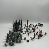 Christmas Village People & Trees Lot Small Figurines Multicolor Department 56 Model