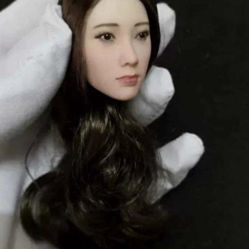1/6 Scale Female curls hair Expression pale Head Model F 12'' PH TBL figure toy Model