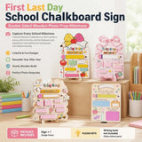 First Day School Board Sign Double Sided Chalkboard Reusable Photo Prop Plaque Model