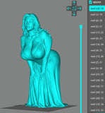 110mm Total Height Resin Lady Beauty Girl Unpainted Model