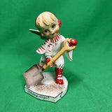 Vtg Lefton February Valentine Angel With Snow Shovel  Label 556 Model