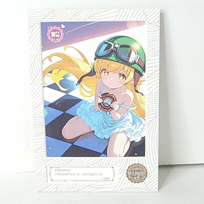 Shinobu Oshino Doughnut Waifu Card Anime Girl Wall Art Oversized Board A5 Model