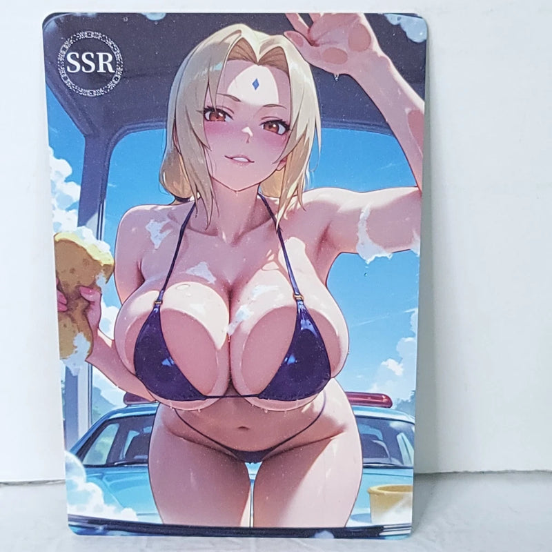 Tsunade Car Wash Waifu Card Anime Girl Wall Art Oversized Board A5 Model