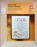 #14-62027 VINTAGE LEEWARDS "CHILD'S PRAYER SAMPLER" CROSS STITCH PICTURE KIT NIP Model