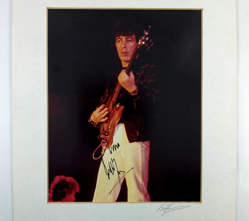 Signed Photo Bill Wyman Of The Rolling Stones Mounted On White Mat Board Model