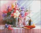 Needlework Crafts Full Embroidery DIY Counted Cross Stitch Kits Teapot and Iris Model