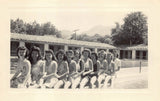 1945 Women Sitting Diving Board Swimsuit 1940s Photo Warner Hot Springs Dress Model