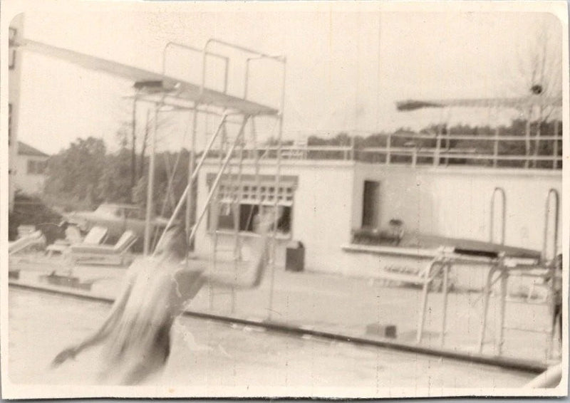 Person Diving Swimming Pool High Dive Board Lounge Photograph Snapshot Photo Model