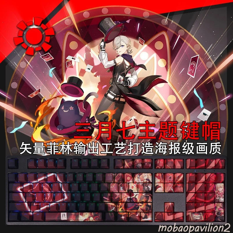 New Genshin Impact PBT Transparent Keycaps Cherry MX Mechanical Keybaord 108 Model