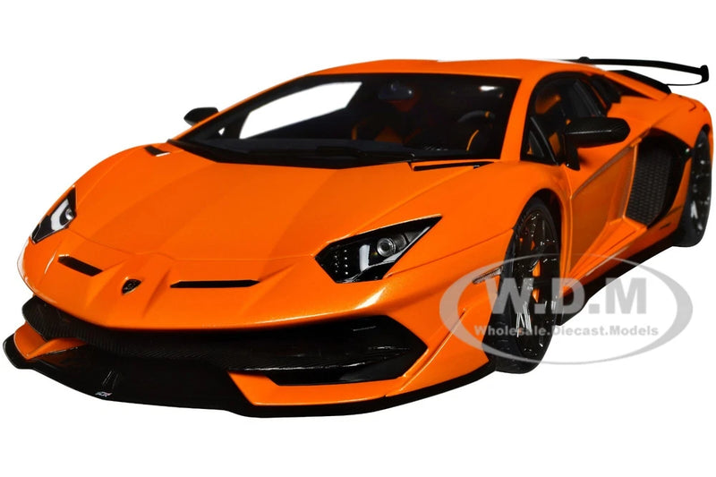 LAMBORGHINI AVENTADOR SVJ ARANCIO ATLAS PEARL ORANGE 1/18 MODEL BY AUTOART 79218 Model