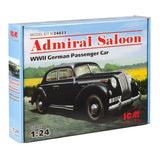 ICM 24023 Plastic model car kit 1:24 Admiral Saloon, WWII German passenger car Model