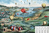 Game board shows a varied landscape and waterfront filled with 21 - Old Photo Model