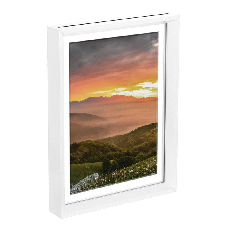 Floating Frame, 12 x 8 Inch Wood Picture Frame, White Model