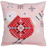 CdA stamped cross stitch kit cushion "Christmas bird" 5355, 40x40cm, DIY Model