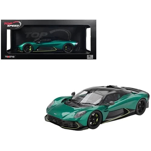 Top Speed 1:18 Aston Martin Valhalla Podium Green Metallic Carbon Top Model Car Model