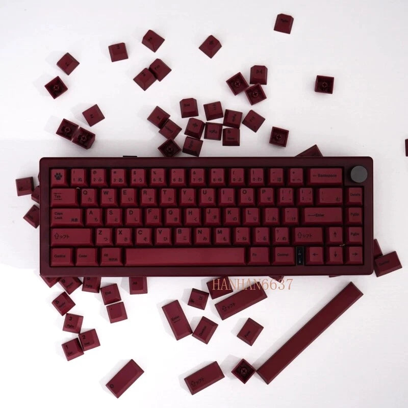 Simple Red Style PBT 140 Keycaps Cherry Profile 140pcs/set for MX Keyboard Gifts Model
