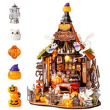 Haunted Candy DIY Miniature House Kit with LED - Halloween Decor & Craft Gift 1/ Model