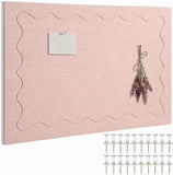 Scalloped Felt Bulletin Board 36" x 24" Decorative Adhesive Picture Board Wall Model