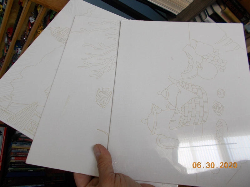 3 Drawings on Coated Boards to Paint, with Color Key photos for guidance Model