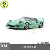 1/18 Ferrari F40 Kyosho 08416MG Mint Green Diecast Model Toy Car Friends Gifts Model