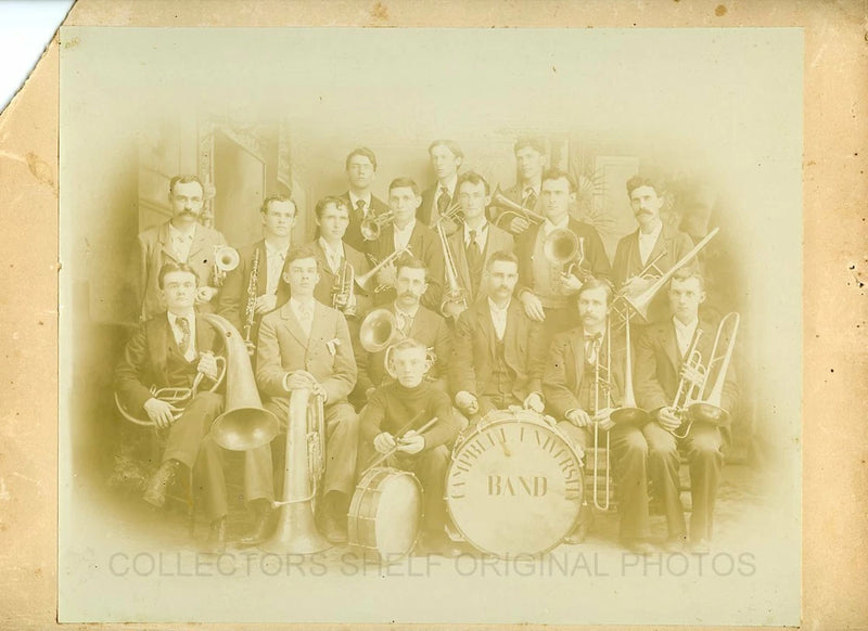 CAMPBELL UNIVERSITY BAND HOLTON KANSAS circa 1905 CABINET PHOTO Model