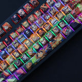 Anime ONE PIECE PBT Transparent Keycaps Cherry MX for Mechanical Keyboard 108 Model