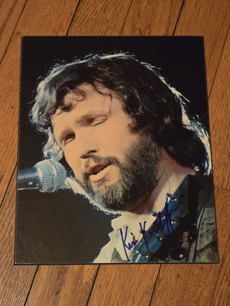 Kris Kristofferson Singing SIGNED Photo Board Country Legend Cowboy Autographed Model