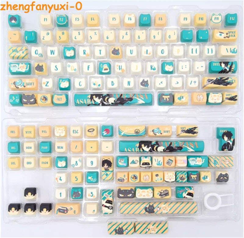 Zenless Zone Zero Asaba Harumasa PBT Keycaps MAO Height for Mechanical Keyboard Model