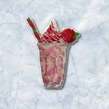 DIY Cross-stitch embroidery kit on a plastic base Milkshake Magnet Craft gift Model