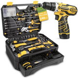 BLOSTM Tool Kit Home Tool Box Set Hand DIY Repair Portable Yellow 248 Piece Model