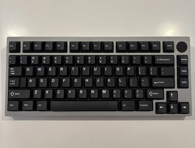 Qwertykeys QK75 Mechanical Keyboard W/Everglide aqua kings Switches PBT - Silver Model