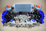 DIY TWIN TURBOCHARGER KIT 2.5" DUAL IN/OUT INTERCOOLER BLACK PIPE BLUE COUPLER Model