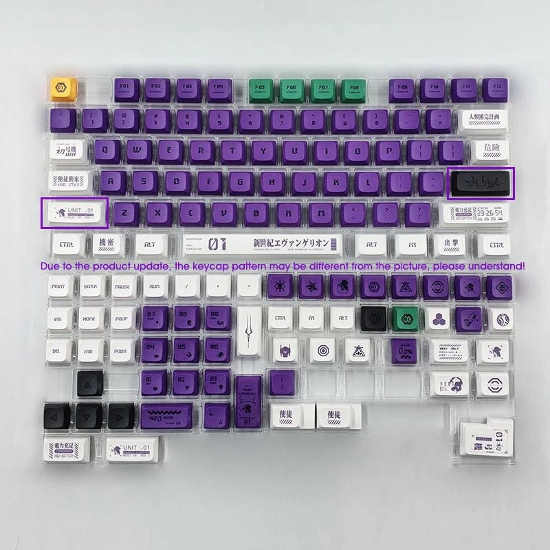 EVA01 NEON GENESIS EVANGELION Keycap Set PBT XDA Profile for Mechanical Keyboard Model