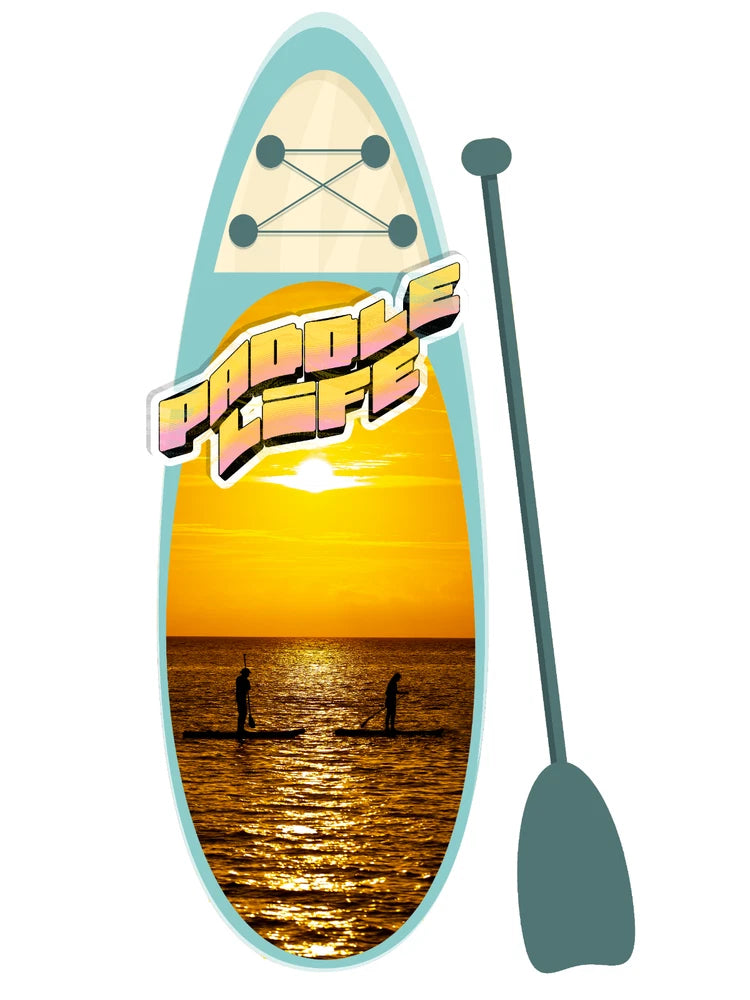 5" PADDLE LIFE Paddleboard Paddle Boarding Sticker Photo NEW Sunset Ocean Beach Model
