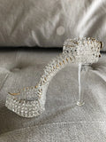 Glass Stiletto High Heel Shoe Figurine Home Decor Keepsake Model