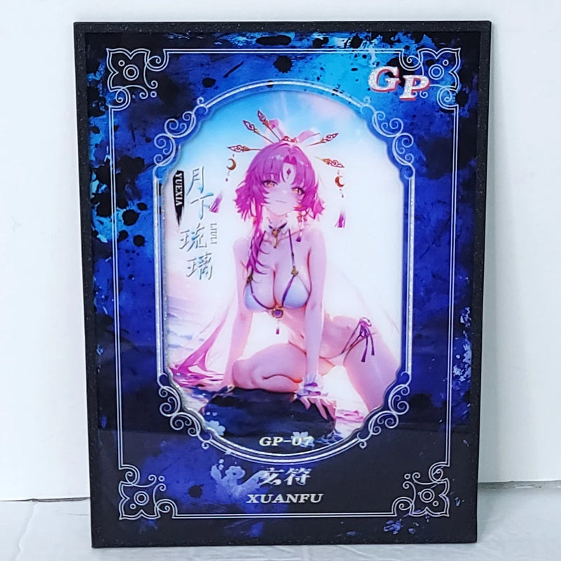 Fu Xuan Blue Acrylic GP Waifu Card Anime Girl Wall Art Oversized Board A5 Model