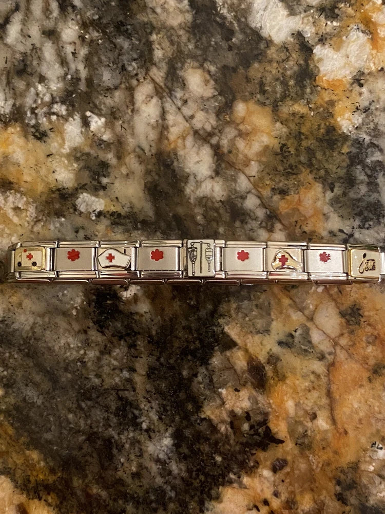 20 Charm Nurse / Medical Italian Charm Bracelet New Charms