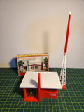 VINTAGE PLASTICVILLE TV TRANSMITTING STATION (#1618), WHITE ROOF, RED SIDES, BOX Model
