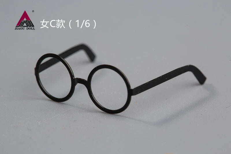 JIAOU DOLL 1:6 Black Round Glasses Props For 12inch Female Action Figure Head Model
