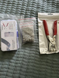 Grommet/Eyelet Setting Pliers Tool Kit with Silver Metal And Colored Snaps Model