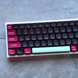 Cyberpunk Black Pink Rose PBT Keycaps Set Translucent for Mechanical Keyboards Model