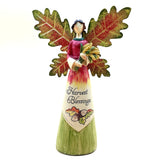 Harvest Blessings Angel Figurine Autumn Fall Leaf Wings Resin Decor 8" Model