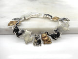 Cat Enamel Kitty Charm Bracelet Silver Plated Magnetic NEW Charms