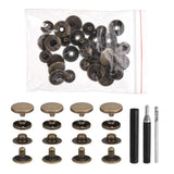HARFINGTON 25 Set Leather Snap Fasteners Kit 12.5mm Metal 12.5mm, Bronze Model