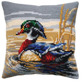 CDA stamped cross stitch kit cushion "Mandarine Drake", 40x40cm, DIY Model