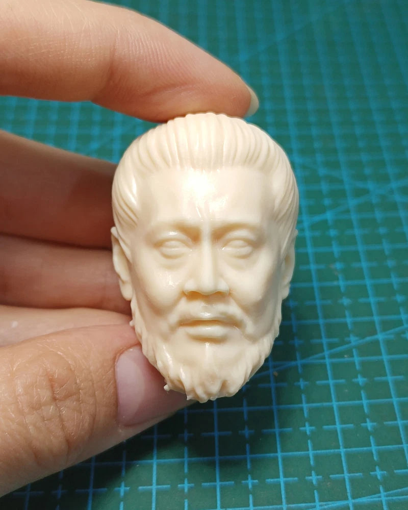 1/6 Scale Unpainted Chinese Ancient Warrior Head Carving Sculpt Model Toys Model
