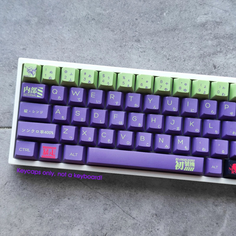 EVA-01 GENESIS EVANGELION Keycap Cherry Profile PBT Set for Mechanical Keyboards Model